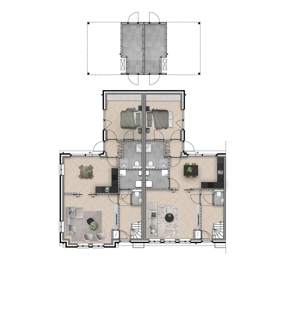 Plattegrond met opties begane grond