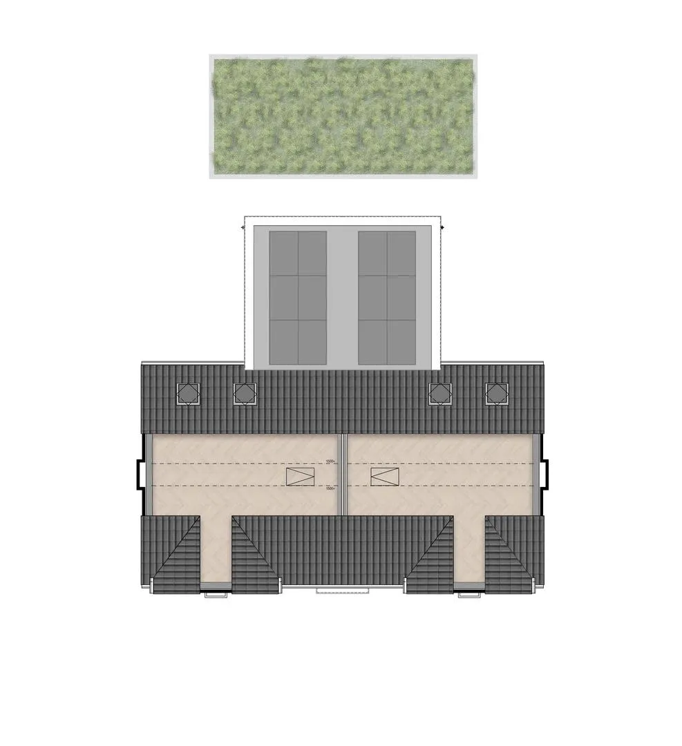 Plattegrond tweekap basis zolder