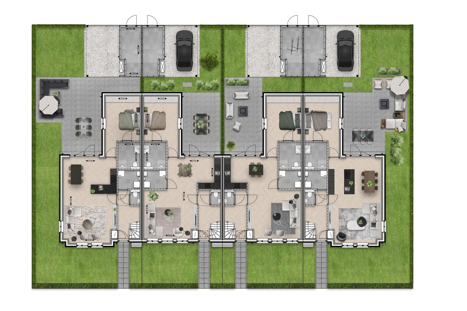 Plattegrond rijwoning basis begane grond