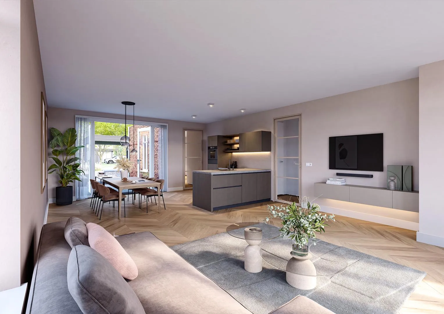 Impressie interieur hoekwoning