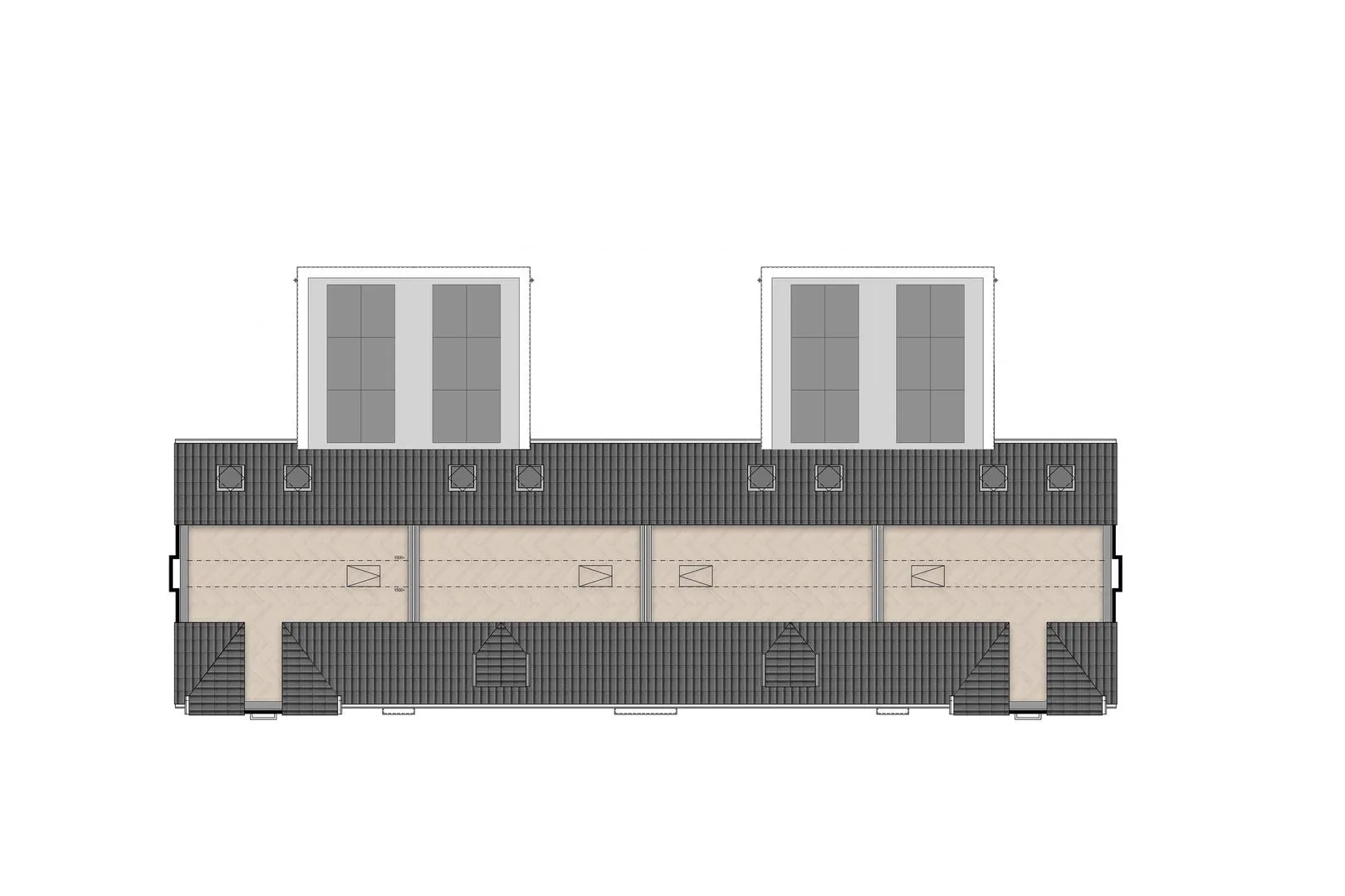 Plattegrond rijwoning basis zolder